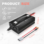 YEAGULCH 14.6V 30A battery charger dimensions and charging leads