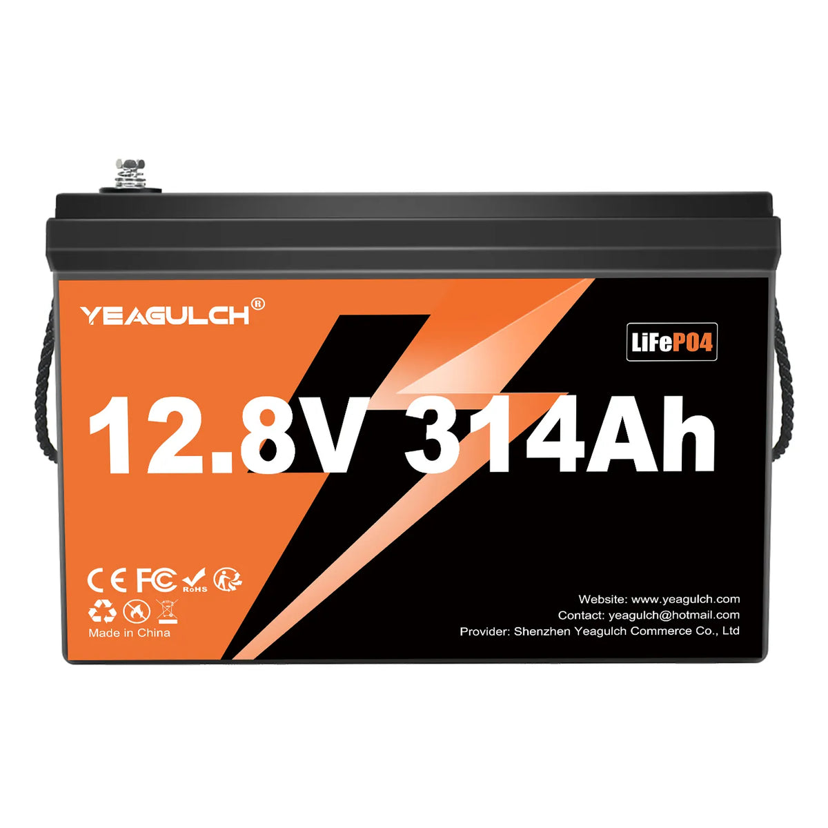 YEAGULCH 12V 314Ah LiFePO4 Deep Cycle Battery