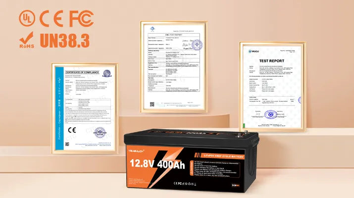 Yeagulch 12V 400Ah Deep Cycle Rechargeable LiFePO4 Battery