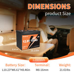 Yeagulch   12V 100Ah Mini Deep Cycle Rechargeable LiFePO4 Battery for RV Camping