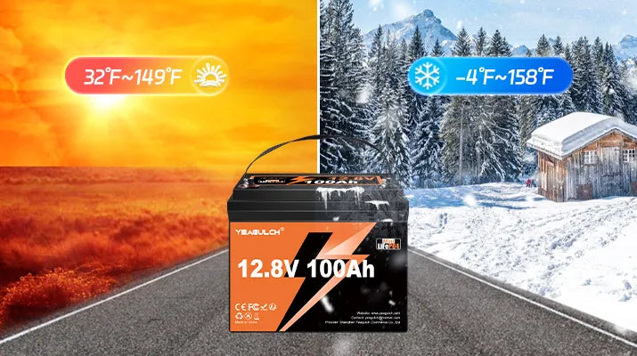 Yeagulch 12V 100Ah Mini  Max Deep Cycle Rechargeable LiFePO4 Battery 