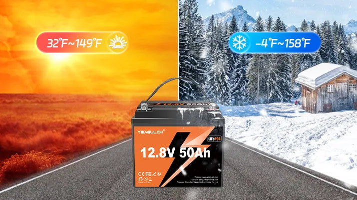Yeagulch 12V 50Ah Deep Cycle Rechargeable LiFePO4 Battery
