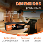 Yeagulch 12V 600Ah Deep Cycle Rechargeable LiFePO4 Battery for